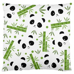 Giant Panda Bear Bamboo Icon Green Bamboo Standard Flano Cushion Case (one Side) by Sudhe