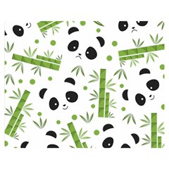 Giant Panda Bear Bamboo Icon Green Bamboo Double Sided Flano Blanket (medium)  by Sudhe