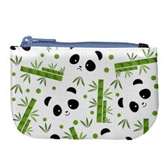 Giant Panda Bear Bamboo Icon Green Bamboo Large Coin Purse by Sudhe