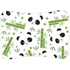 Giant Panda Bear Bamboo Icon Green Bamboo Velour Seat Head Rest Cushion by Sudhe