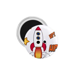 Rocket Cartoon 1 75  Magnets by Sudhe