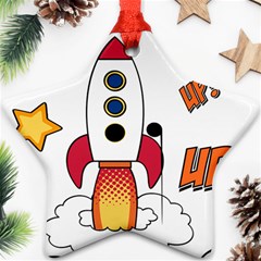 Rocket Cartoon Ornament (star) by Sudhe