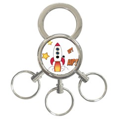 Rocket Cartoon 3-ring Key Chains by Sudhe