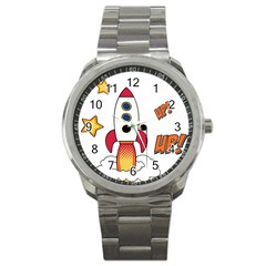 Rocket Cartoon Sport Metal Watch by Sudhe