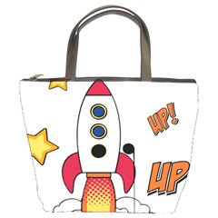 Rocket Cartoon Bucket Bag by Sudhe