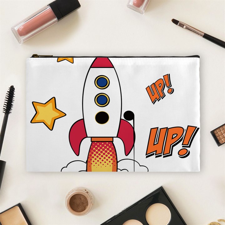 Rocket Cartoon Cosmetic Bag (Large)