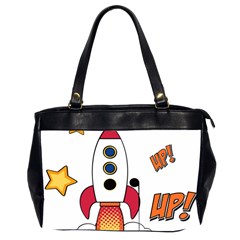 Rocket Cartoon Oversize Office Handbag (2 Sides) by Sudhe