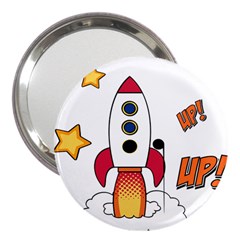 Rocket Cartoon 3  Handbag Mirrors by Sudhe