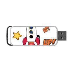 Rocket Cartoon Portable Usb Flash (two Sides) by Sudhe