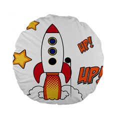 Rocket Cartoon Standard 15  Premium Round Cushions by Sudhe