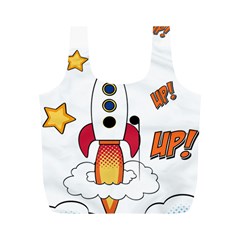 Rocket Cartoon Full Print Recycle Bag (m) by Sudhe