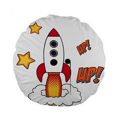 Rocket Cartoon Standard 15  Premium Flano Round Cushions by Sudhe