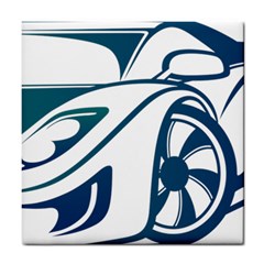 Blue Vector Car Tile Coasters by Sudhe