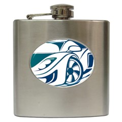 Blue Vector Car Hip Flask (6 Oz) by Sudhe