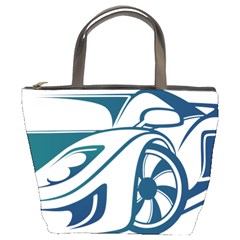 Blue Vector Car Bucket Bag by Sudhe