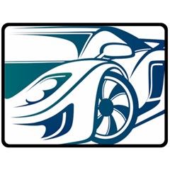 Blue Vector Car Double Sided Fleece Blanket (large)  by Sudhe