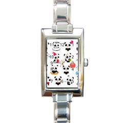 Giant Panda Bear Cuteness Rectangle Italian Charm Watch by Sudhe