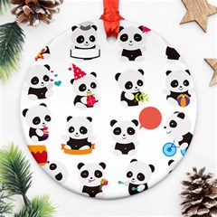 Giant Panda Bear Cuteness Ornament (round) by Sudhe