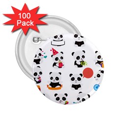 Giant Panda Bear Cuteness 2 25  Buttons (100 Pack)  by Sudhe