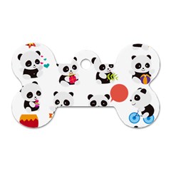 Giant Panda Bear Cuteness Dog Tag Bone (two Sides) by Sudhe