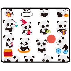 Giant Panda Bear Cuteness Fleece Blanket (medium)  by Sudhe