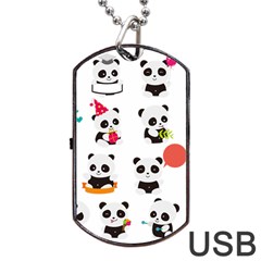 Giant Panda Bear Cuteness Dog Tag Usb Flash (one Side) by Sudhe