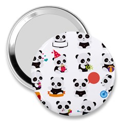 Giant Panda Bear Cuteness 3  Handbag Mirrors by Sudhe