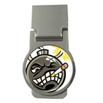 Smoking Cartoon Evil Bomb Cartoon Money Clips (Round)  Front