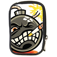 Smoking Cartoon Evil Bomb Cartoon Compact Camera Leather Case by Sudhe