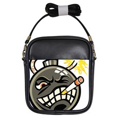 Smoking Cartoon Evil Bomb Cartoon Girls Sling Bag by Sudhe