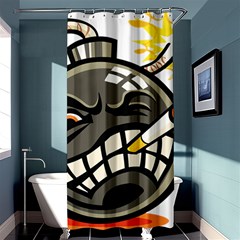 Smoking Cartoon Evil Bomb Cartoon Shower Curtain 36  X 72  (stall)  by Sudhe