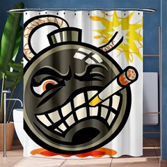 Smoking Cartoon Evil Bomb Cartoon Shower Curtain 60  X 72  (medium)  by Sudhe