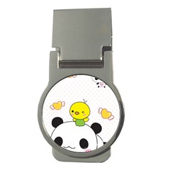 Giant Panda Red Panda Cartoon Drawing Money Clips (round)  by Sudhe