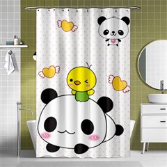 Giant Panda Red Panda Cartoon Drawing Shower Curtain 48  X 72  (small)  by Sudhe