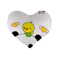 Giant Panda Red Panda Cartoon Drawing Standard 16  Premium Heart Shape Cushions by Sudhe