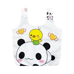 Giant Panda Red Panda Cartoon Drawing Full Print Recycle Bag (m) by Sudhe