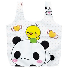 Giant Panda Red Panda Cartoon Drawing Full Print Recycle Bag (xl) by Sudhe