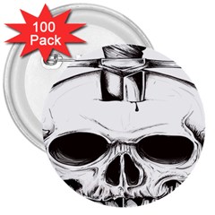 Skull Knife Euclidean Vector Skull Sword Inserted 3  Buttons (100 Pack)  by Sudhe