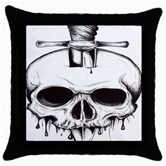 Skull Knife Euclidean Vector Skull Sword Inserted Throw Pillow Case (black) by Sudhe