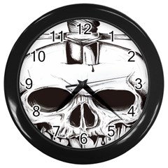 Skull Knife Euclidean Vector Skull Sword Inserted Wall Clock (black) by Sudhe