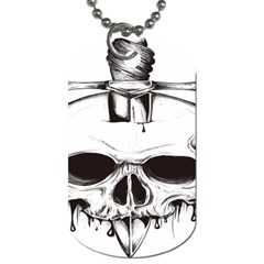 Skull Knife Euclidean Vector Skull Sword Inserted Dog Tag (two Sides) by Sudhe