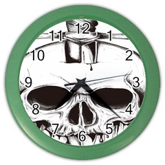 Skull Knife Euclidean Vector Skull Sword Inserted Color Wall Clock by Sudhe