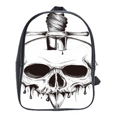 Skull Knife Euclidean Vector Skull Sword Inserted School Bag (large) by Sudhe