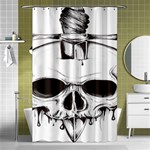 Skull Knife Euclidean Vector Skull Sword Inserted Shower Curtain 48  x 72  (Small)  Curtain(48  X 72 ) - 42.18 x64.8  Curtain(48  X 72 )