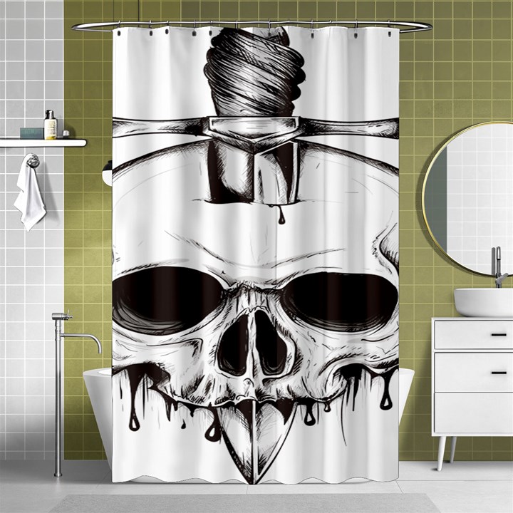 Skull Knife Euclidean Vector Skull Sword Inserted Shower Curtain 48  x 72  (Small) 