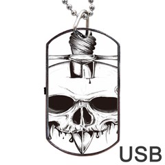 Skull Knife Euclidean Vector Skull Sword Inserted Dog Tag Usb Flash (two Sides) by Sudhe