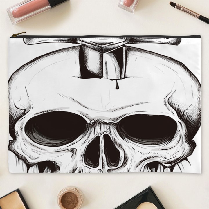 Skull Knife Euclidean Vector Skull Sword Inserted Cosmetic Bag (XXXL)