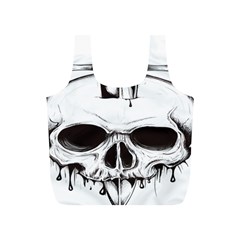 Skull Knife Euclidean Vector Skull Sword Inserted Full Print Recycle Bag (s) by Sudhe