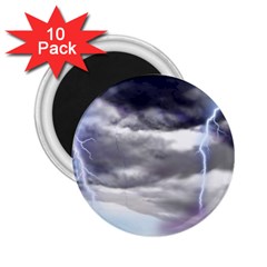 Thunder And Lightning Weather Clouds Painted Cartoon 2 25  Magnets (10 Pack)  by Sudhe