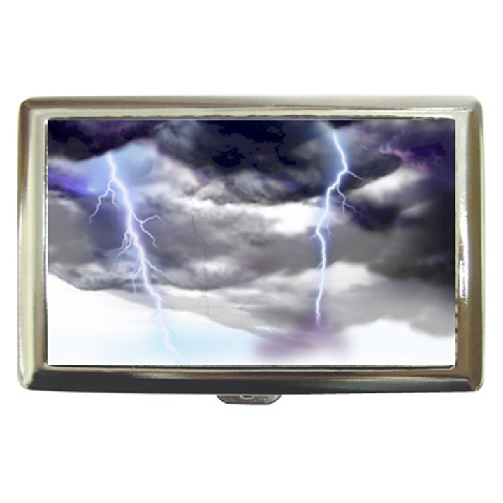 Thunder And Lightning Weather Clouds Painted Cartoon Cigarette Money Case